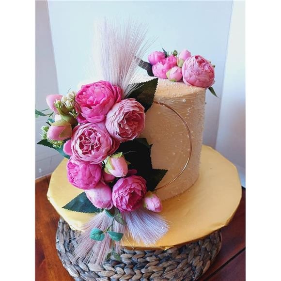 Artificial Peony Flower Silk Peonies Bouquet 4Bundles Fake Flowers,Rose Red Pink - Picture 2 of 6